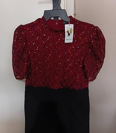 Kombinezoni: Elegantni ženski kombinezon - Gornji deo: bordo crvena tkanina sa — 3