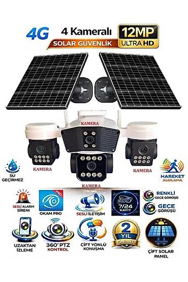 güneş paneli kamera sistemi: 4G bağlantılı 4 kameralı solar təhlükəsizlik sistemi – 12MP Ultra HD — 1