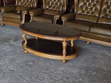 Stilski klub stolovi: Ovalni klub sto, klasičnog dizajna - Materijal: masivno drvo sa — 2