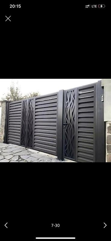 Откатные ворота: Стальные, Автоматические, Консольная конструкция, Для частного дома, С калиткой, Оптом, Новый, Бесплатная установка — 24