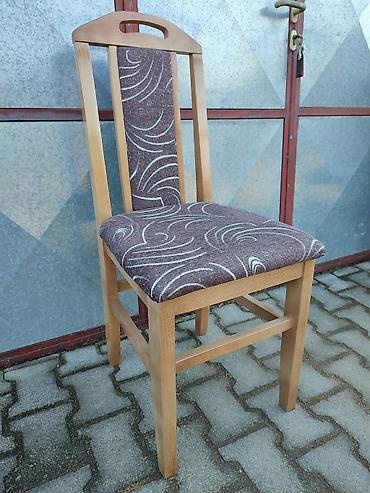 Stolice: Drvena trpezarijska stolica sa naslonom - Konstrukcija: masivno drvo — 3