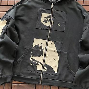 xudi: Qara rəngli kapüşonlu zipli xudi - Stil: Streetwear/oversize siluet — 4