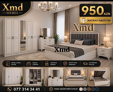 kamot qablari: Yataq otağı dəsti – Xmd Mebel Tərkibi: - Geniş 6 qapılı dolab — 1