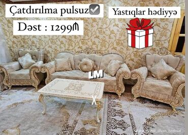 Divan və kreslo dəstləri: Yeni, Divan, 2 kreslo, Bazasız, Açılmayan