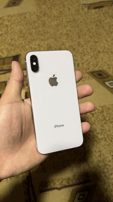 Apple iPhone: IPhone X, Б/у, 64 ГБ, Белый, Чехол, 100 %