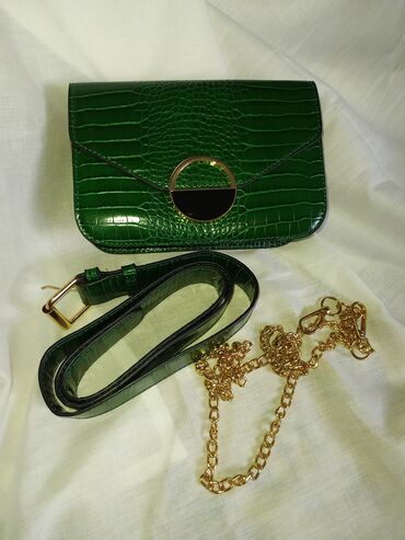 зелёная сумка: Сумка поясная Mix. зелёного цвета