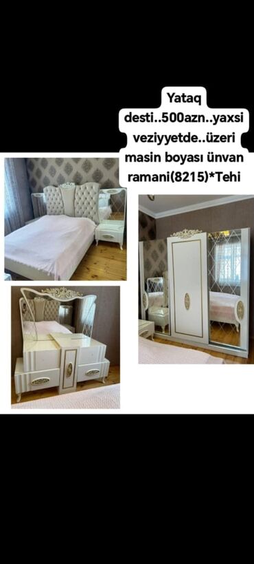 Sifarişlə mebel: 2 təknəfərlik çarpayı, Dolab, 2 tumba, İşlənmiş
