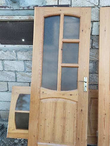 plastic qapi: Taxta otaq qapıları – şüşəli model - Material: təbii ağac (şam — 4