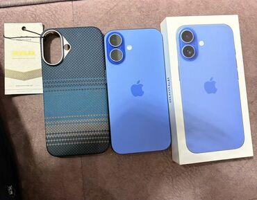 чехол: IPhone 16, 128 ГБ, Синий, Чехол, 100 %