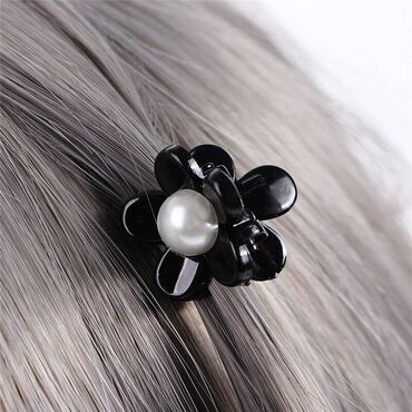 жемчужное украшение: Заколка - краб для волос женская, маленькая, с жемчугом, диаметр