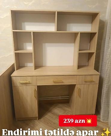 defder: Düz masa, Stulsuz, Polkalı, Siyirməli, Azərbaycan, Sadə laminat — 9