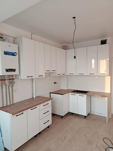 silver kitchen: Кухонный гарнитур угловой, белый глянец - Комплектация: напольные и — 1
