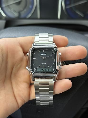 Другие наручные часы: Гибридные наручные часы SKMEI - Дизайн: квадратный корпус с гранеными — 1