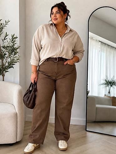 jins: Cinslər, Stradivarius, XL, 2XL, 3XL, rəng - Qəhvəyi — 1