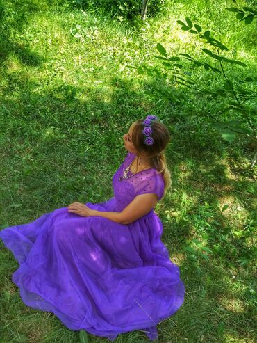 фиолетовое платье: Детское платье, цвет - Фиолетовый, Б/у