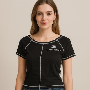 rick and morty pickle rick t shirty: Elisabetta Franchi, Women`s T-shirt, S (EU 36)