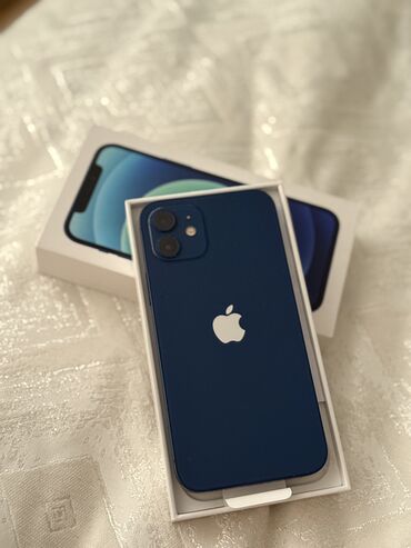 аккумулятор для айфона: IPhone 12, 128 ГБ, Синий, Зарядное устройство, Чехол, Коробка, 80 %