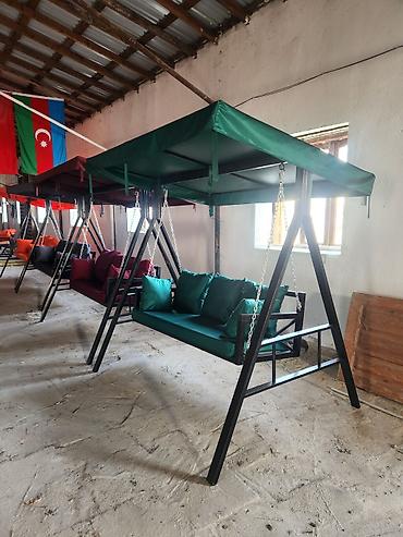 бескаркасные диваны: Metall karkaslı bağ yelləncəyi – günlük tente və yastıqlarla Məhsulun — 4
