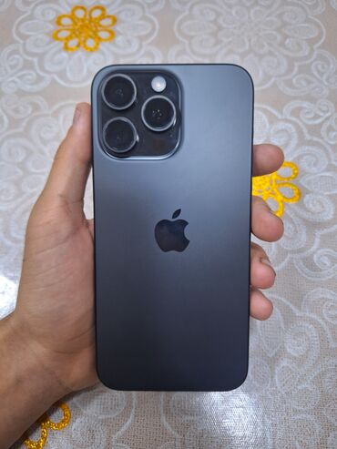 telefon apple: IPhone 15 Pro Max, 256 ГБ, Черный, Отпечаток пальца, Face ID, С документами