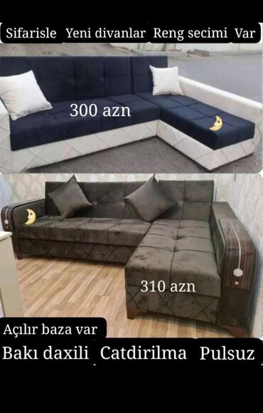 baza benefit: Künc divan, Mətbəx üçün, Qonaq otağı üçün, Bazalı, Açılan