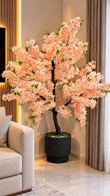 agac ciyələyi: Böyük ölçülü dekorativ saxta Sakura ağacı (qabda) - Realistik dizayn — 2