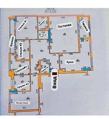 600: 5 и более комнат, 182 м², Элитка, 4 этаж, ПСО (под самоотделку) — 5