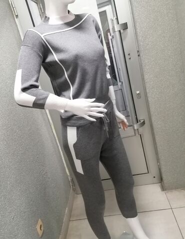 crno sivi tech fleece: S (EU 36), Jednobojni, bоја - Siva