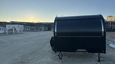 karavan maşın satışı: Qara rəngli mobil “Food/ Coffee trailer” – yığma-sökülmə iaşə treyleri — 2