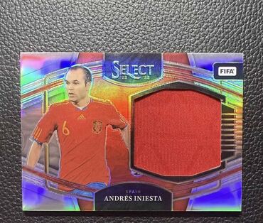Граммофоны и патефоны: Andres İniesta təsvir edilmiş Panini Select FIFA Soccer kartı. Kartın