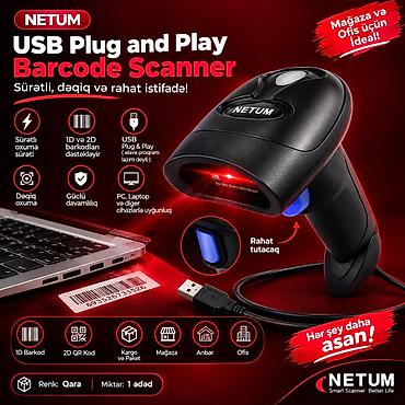 ikinci el printer: Masaüstü 2D/QR Barkod Oxuyucu – USB Plug & Play; - Qoş və işlət — 1