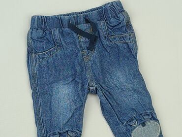 kombinezon bawełniany 62: Denim pants, George, 3-6 months, condition - Very good