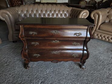 Stilske komode: Barokna komoda sa 3 fioke - Materijal: masivno drvo, bogata topla — 4