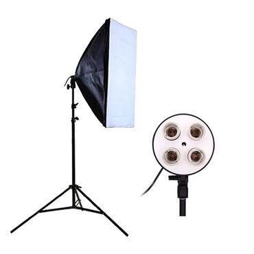 лампа для фото: Софтбокс 50Х70 см + стойка и лампы