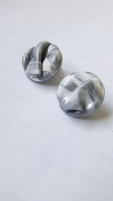 Earrings: Screwback earrings, Handmade, Material: Stainless steel, Polymer clay