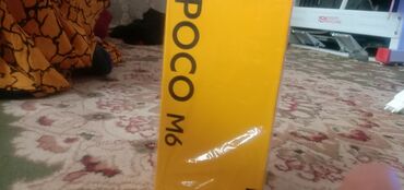 xs телефон: Poco M6, Жаңы, 256 ГБ, түсү - Кара, 2 SIM