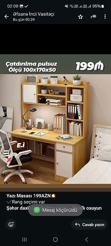 школьный стол: *Yazı Masası 199AZN💥* ✔️Rəng seçimi var *Şəhər daxili Çatdırılma və — 2