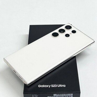 мобильные телефоны поко: Samsung Galaxy S23 Ultra, Новый, 256 ГБ, цвет - Белый, 2 SIM, eSIM