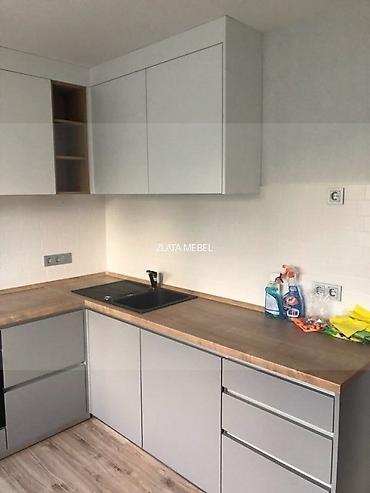 Кухонные гарнитуры: Кухонный гарнитур, Новый, цвет - Серый, ДСП, Бесплатная доставка — 35