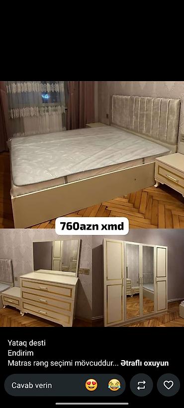 Yataq dəsti - Komplekt: ikinəfərlik çarpayı (yumşaq başlıq), 2 ədəd
