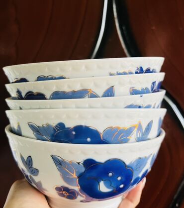 Kasalar: Kasalar, 6 ədədli dəst, rəng - Göy, Farfor, SSRİ — 5