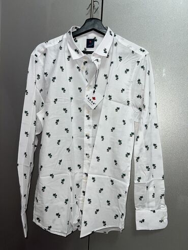 рубашка лен: Рубашка XL (EU 42), цвет - Белый
