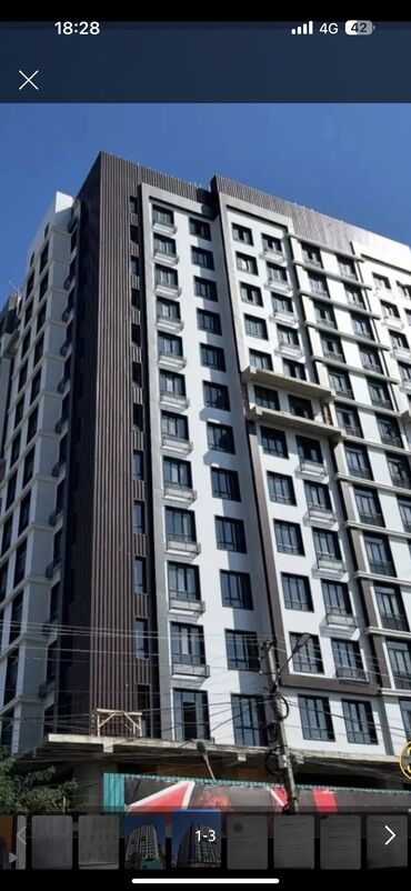 квартиры продажа бишкек: 1 комната, 40 м², Элитка, 10 этаж, ПСО (под самоотделку)