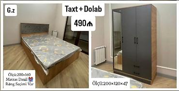 *Taxt + 3 Qapılı Dolab ✨ 490Azn* ✔️İstehsal Rusiya Laminat 18/lik