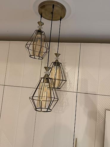 gizli işıq tavan: Çılçıraq, 3 lampa, Metal — 2