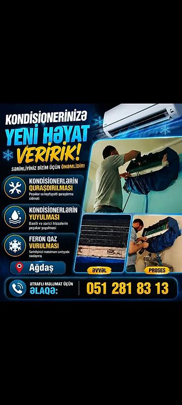 Kondisionerlərin peşəkar yuyulması və qaz vurulması lalafo.az -da Kondisionerlərin peşəkar yuyulması və qaz vurulması