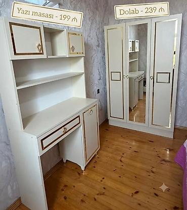 mebel skaf: Klassik dizaynlı mebel dəsti - Yazı masası – 199 ₼ • Üst hissədə 2 — 1