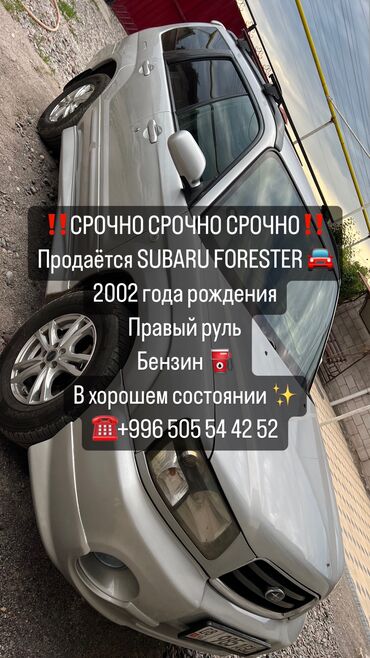 саната машина: Subaru Forester: 2002 г., 1.9 л, Автомат, Бензин, Универсал