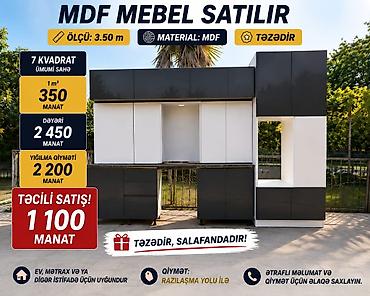 где продать мебель бу: MDF mətbəx mebeli satılır - Ölçü: 3.50 m - Material: MDF - Ümumi — 1