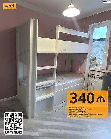 İki mərtəbəli çarpayı – Lamini.az (Kod: 5327) - Ölçüləri: D 80 x H