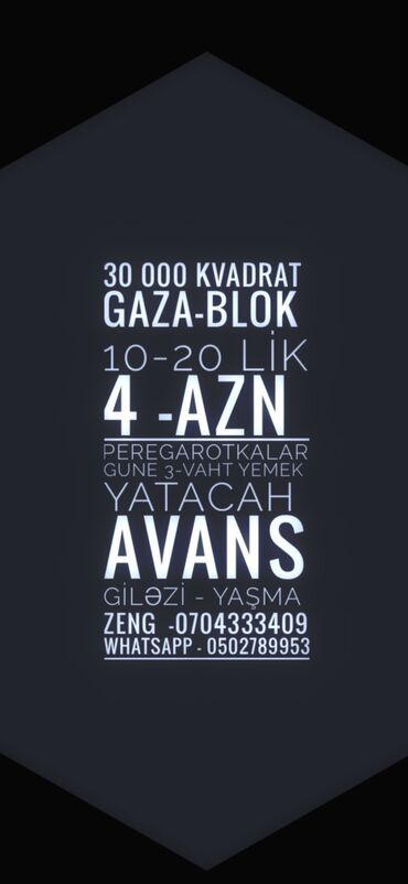 tib isi: 30 000 KVADRAT GAZA-BLOK 10-20 LİK 4 -AZN PEREGAROTKALAR GUNE lalafo.az -da tib isi: 30 000 KVADRAT GAZA-BLOK 10-20 LİK 4 -AZN PEREGAROTKALAR GUNE